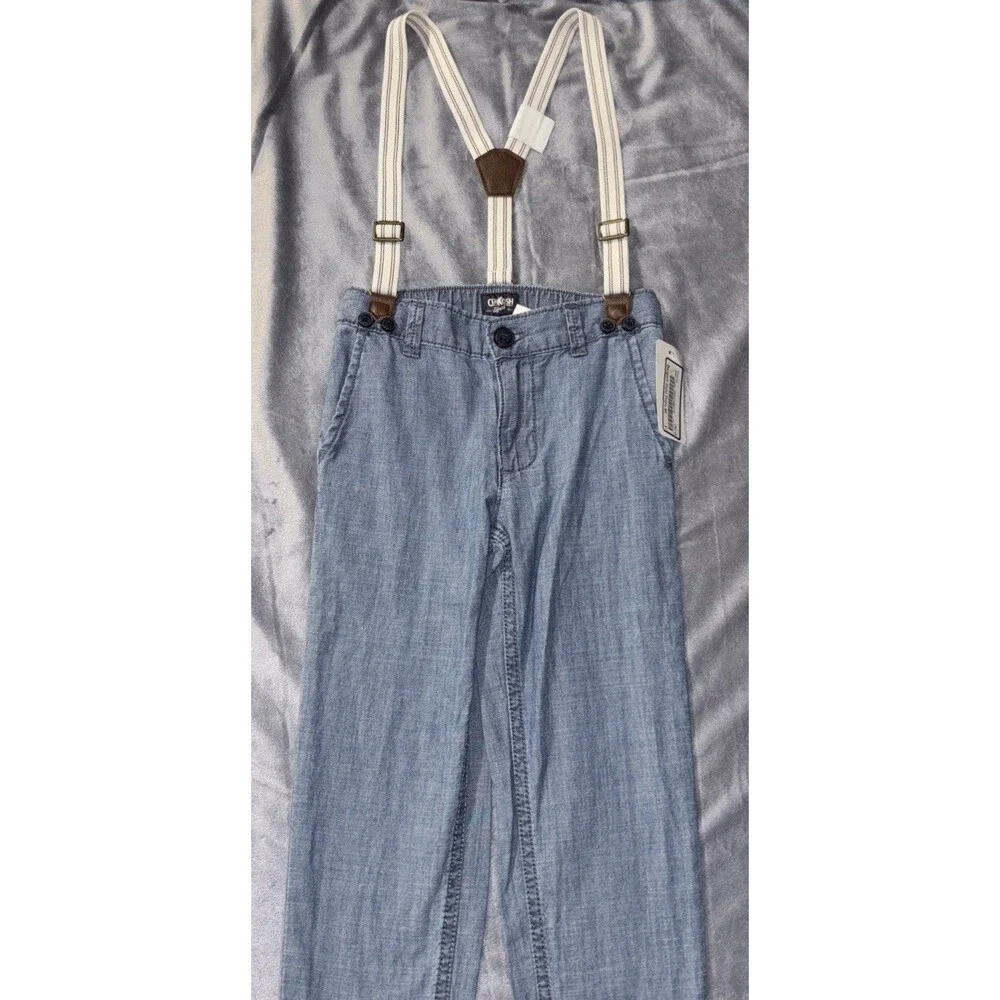 Osh Kosh B’Gosh Chambray Pants With Suspenders Size 5T